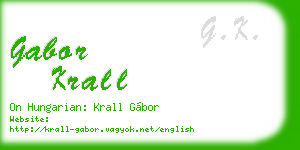 gabor krall business card