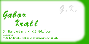 gabor krall business card